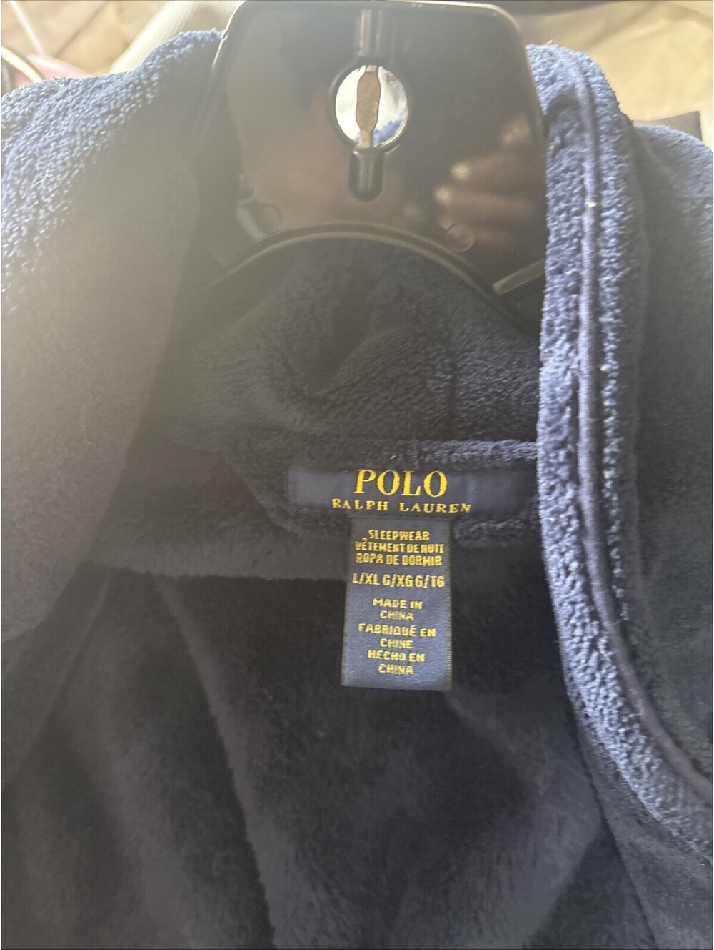 Polo Ralph Lauren Men's Xl Robe Sleepwear Blue And Gold Big Pony Logo
